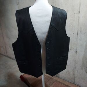 Mens lightweight leather vest L